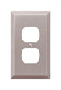 Amerelle Century Brushed Nickel Gray 1 gang Stamped Steel Duplex Outlet Wall Plate 1 pk