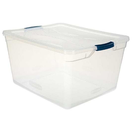 Rubbermaid Cleverstore 12.25 in. H X 18.625 in. W X 23.5 in. D Stackable Storage Tote (Pack of 4)