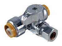 SharkBite 1/2 in. PTC X 1/2 in. Compression Brass Tee Stop - Deal of The Week