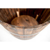 Real Wood Products 16.5 in. H X 26 in. W X 26 in. D Wood Half Whiskey Barrel Planter Brown