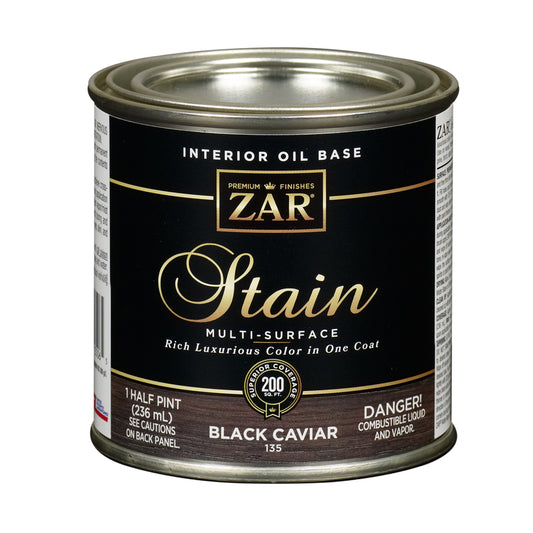 ZAR Semi-Transparent Black Caviar Oil-Based Wood Stain 8 oz. (Pack of 6)