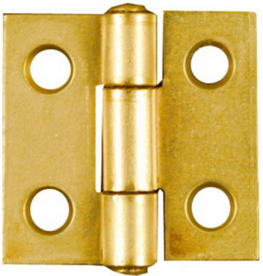 National Hardware 1 in. L Brass-Plated Door Hinge 1 pk