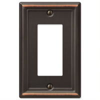 Amerelle Chelsea Aged Bronze 1 gang Stamped Steel Decorator Wall Plate 1 pk