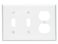 Leviton White 3 gang Plastic Duplex/Toggle Wall Plate 1 pk