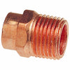 Nibco 1/2 in. Threaded  T X 1/2 in. D MPT  Wrought Copper Adapter (Pack of 50).