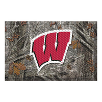 University of Wisconsin Camo Rubber Scraper Door Mat