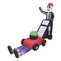 A Holiday Company 7 ft. Prelit Skeleton with Lawnmower Inflatable