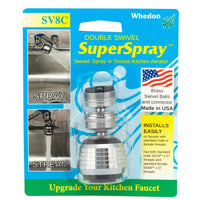 Whedon SuperSpray Dual Thread 15/16 in.- 27M x 55/64 in.-27F Chrome Plated Swivel Sprayrator - Open Box