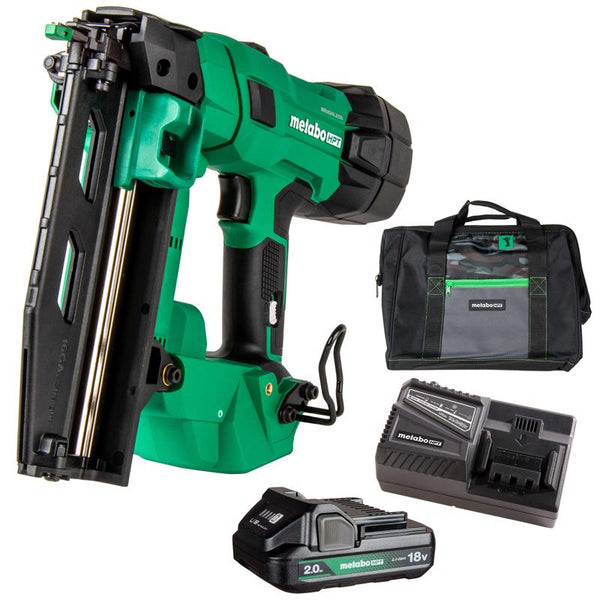 Kit de clavadora inalámbrica para acabados rectos de 0 grados, calibre 16, Metabo HPT (batería y cargador), 18 V