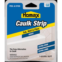 Homax White Moisture/Mildew Resistant Watertight Seal Indoor Caulk Strip 1-5/8 in. x 16 ft.
