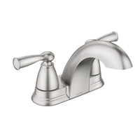 Moen Banbury 2 Brushed Nickel Traditional Centerset Bathroom Sink Faucet 4 in.