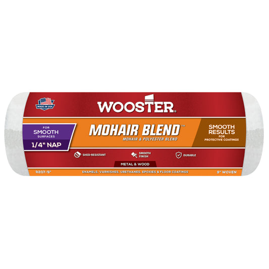 Wooster Mohair Blend 1/4 in. x 9 in. W Regular Paint Roller Cover 1 pk (Pack of 12)