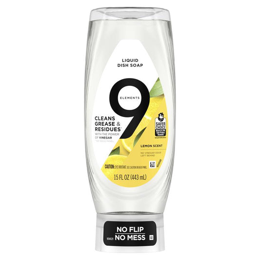 9 Elements Lemon Scent Liquid Dish Soap 16 oz 1 pk (Pack of 6)