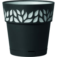 Deroma 5.9 in. D Resin Leaf Planter Black (Pack of 12)