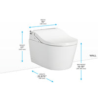 TOTO® WASHLET®+ RP Wall-Hung D-Shape Toilet with RW Bidet Seat and DuoFit® In-Wall 1.28 and 0.9 GPF Auto Dual-Flush Tank System, Matte Silver - CWT4474547CMFGA#MS