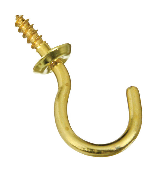 National Hardware Gold Solid Brass Cup Hook 10 lb 1 pk