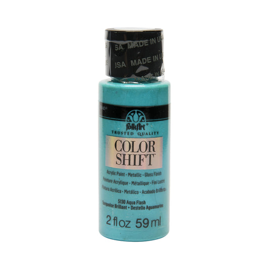 Folkart Color Shift Metallic Aqua Flash Hobby Paint 2 oz. (Pack of 3)