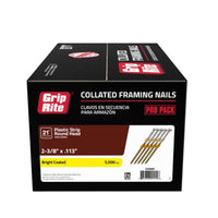 Grip-Rite 2-3/8 in. Plastic Strip Framing Nails 21 deg. Ring Shank 5000 pk