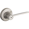 Kwikset Signature Series Ladera Satin Nickel Bed and Bath Lever Right or Left Handed