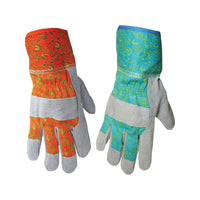 Boss Women's Indoor/Outdoor Cowhide Leather Split Palm Gardening Gloves Assorted One Size Fits All