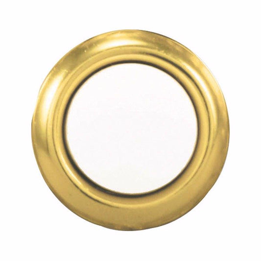 Heath Zenith Polished Brass Metal Gold/White 16V Wired Traditional Pushbutton Doorbell 0.8 D in.