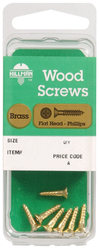 Hillman No. 8 x 3/4 in. L Phillips Wood Screws 6 pk (Pack of 10)