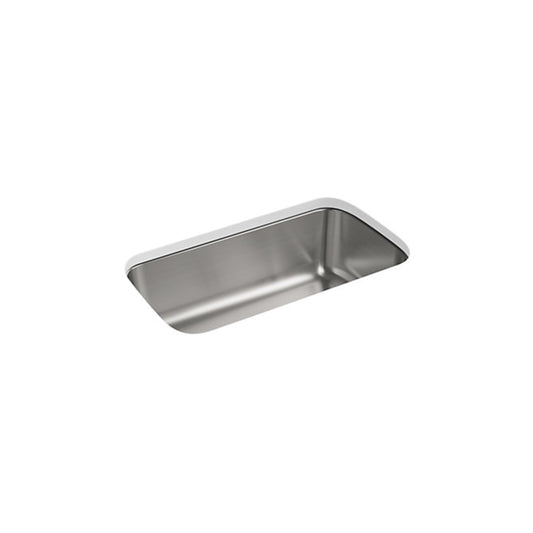 Sterling McAllister Stainless Steel Undermount 18 in. W X 32 in. L Single Bowl Kitchen Sink Silver