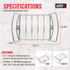 Weber Stainless Steel Roasting Rack 17.1" x 10.5" 2-in-1 Rib & Roast Holder for Grills Space-Saving Design