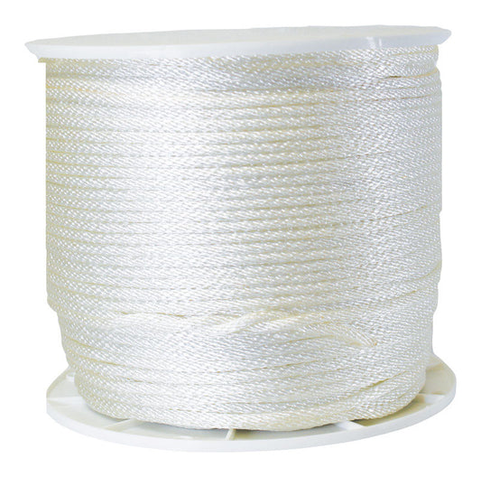 Lehigh Group G1016S1000S 1/4" X 1000' White Nylon Wellington Solid Braid Rope (Pack of 1,000)