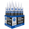 GE Supreme White Silicone Window and Door Sealant 10.1 oz (Pack of 12)