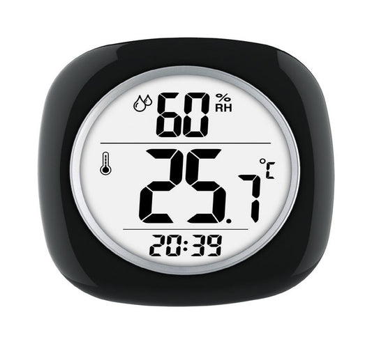 Taylor Black Plastic Hygrometer/Temperature/Time Digital Thermometer 3.94 L x 3.94 W x 4.75 Dia. in.