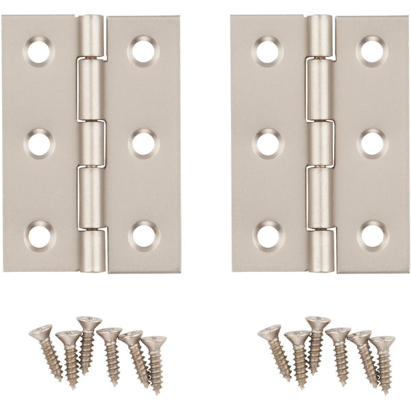 V1802 2" x 1-3/8" Hinge 2/pk - Satin Nickel