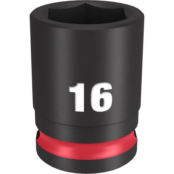 Dado de impacto estándar métrico de 6 puntas Milwaukee Shockwave de 16 mm x 3/8 pulg., 1 pieza