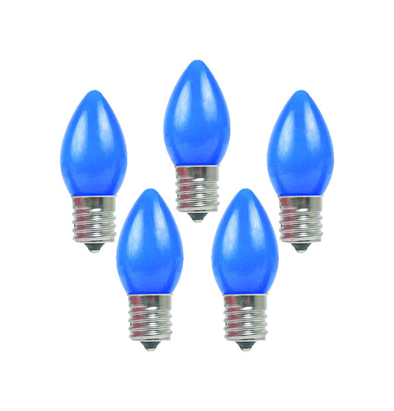 Bombillas de repuesto para luces navideñas Holiday Bright Lights, incandescentes, C7, color azul, 25 unidades, 0,08 pies