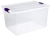 Sterilite 17511712 6 Quart ClearView Latchâ„¢ Storage Box With Sweet Plum Latches (Pack of 12)