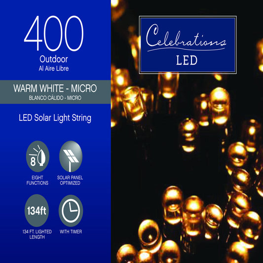 Celebrations LED Micro/5mm Clear/Warm White 400 ct String Christmas Lights 134 ft.