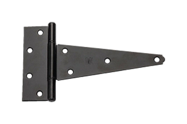 Bisagra en T extrarresistente negra National Hardware de 8 in. L, paquete de 2 - Caja abierta