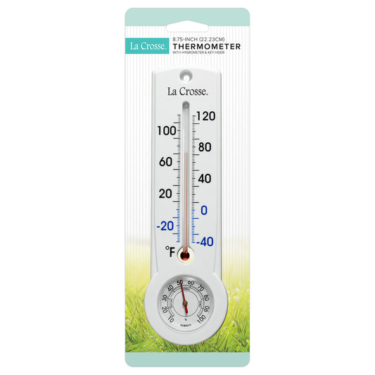 La Crosse Technology Analog Thermometer with Hygrometer Plastic White 10.13 in.