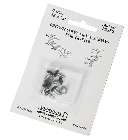Amerimax 8 Sizes X 3/8 in. L Phillips/Slotted Round Head Sheet Metal Screws 8 pk
