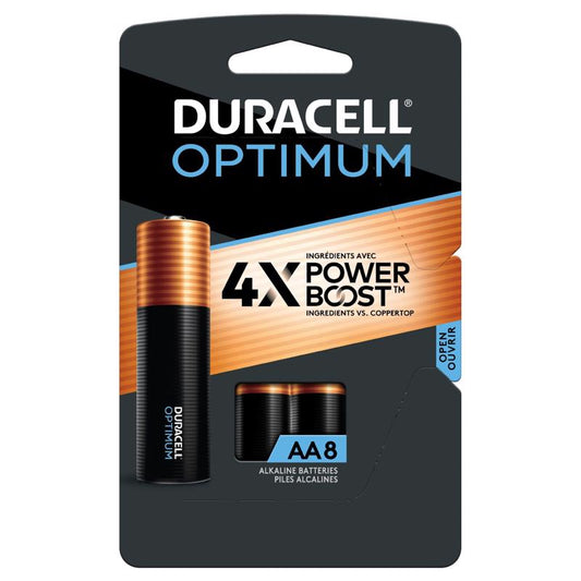 Duracell Optimum AA Alkaline Batteries 8 pk Carded