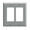 Leviton Gray 2 gang Thermoset Plastic Decora/GFCI Wall Plate 1 pk - Open Box