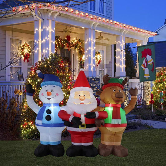 Celebrations Santa/Snowman/Deer Trio 6 ft. Inflatable