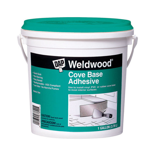 DAP Weldwood High Strength Synthetic Acrylic Latex Cove Base Adhesive 1 gal. (Pack of 4)