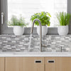 Smart Tiles 9.36 in. W X 9.73 in. L Gray/White Mosaic Vinyl Adhesive Wall Tile 4 pc (Pack of 6)