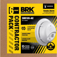 BRK SMI105-AC Hard-Wired w/Battery Back-up Ionization Smoke Detector 6 pk - Deal of The Week