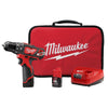 Milwaukee M12 12 V 3/8 in. 1500 RPM Brushed Cordless Compact Hammer Drill/Driver Kit