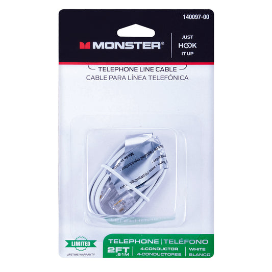 Monster Cable Modular Telephone Line Cable (Pack of 6)