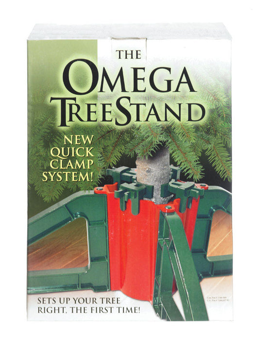 Omega Green/Red Plastic Christmas Tree Stand 10 ft.
