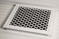 Steelcrest Designer 14 X 14 Hinged White Return-Air Filter Grille, With Washable/Removable Black Filter