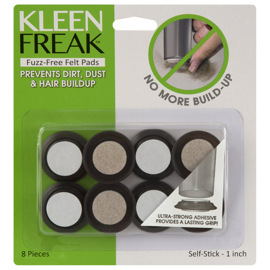Kleen Freak Brown Round Felt Heavy Duty Self Adhesive Protective Pad 1 L x 1 W in.
